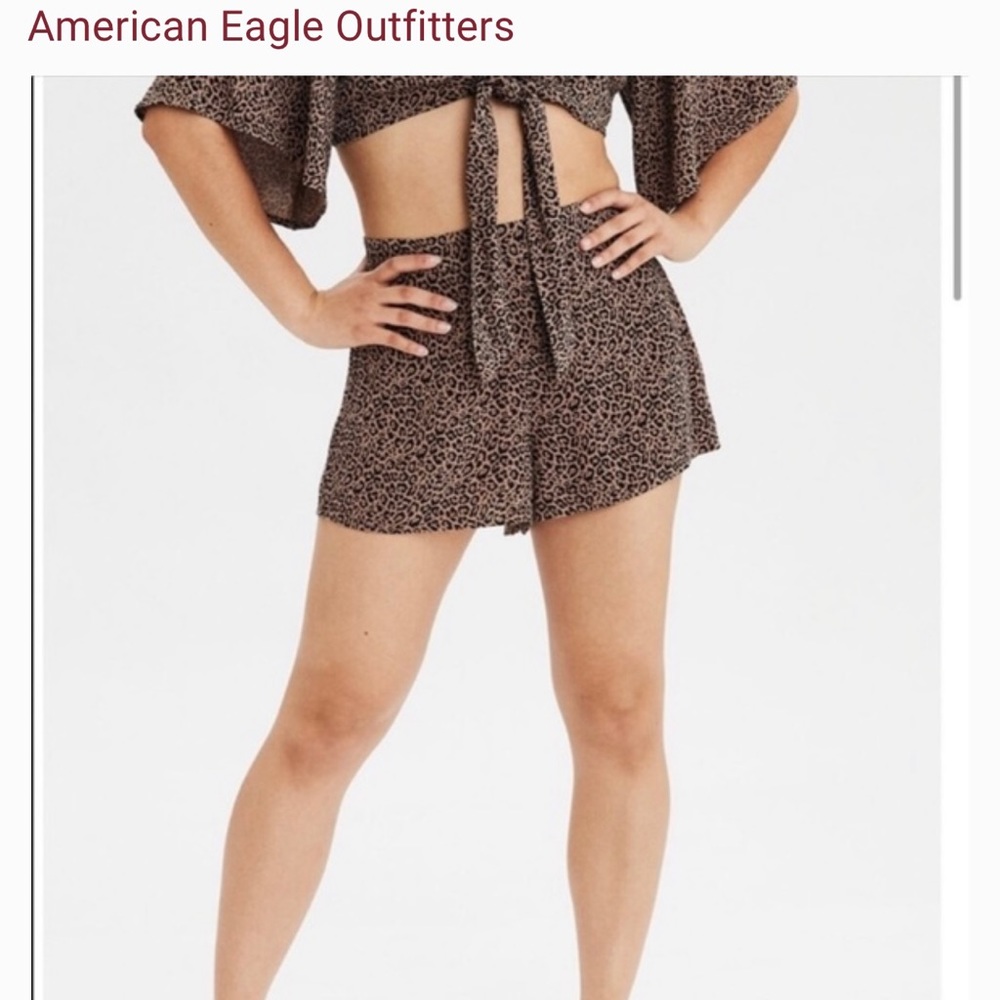 american eagle high waisted leopard print shorts